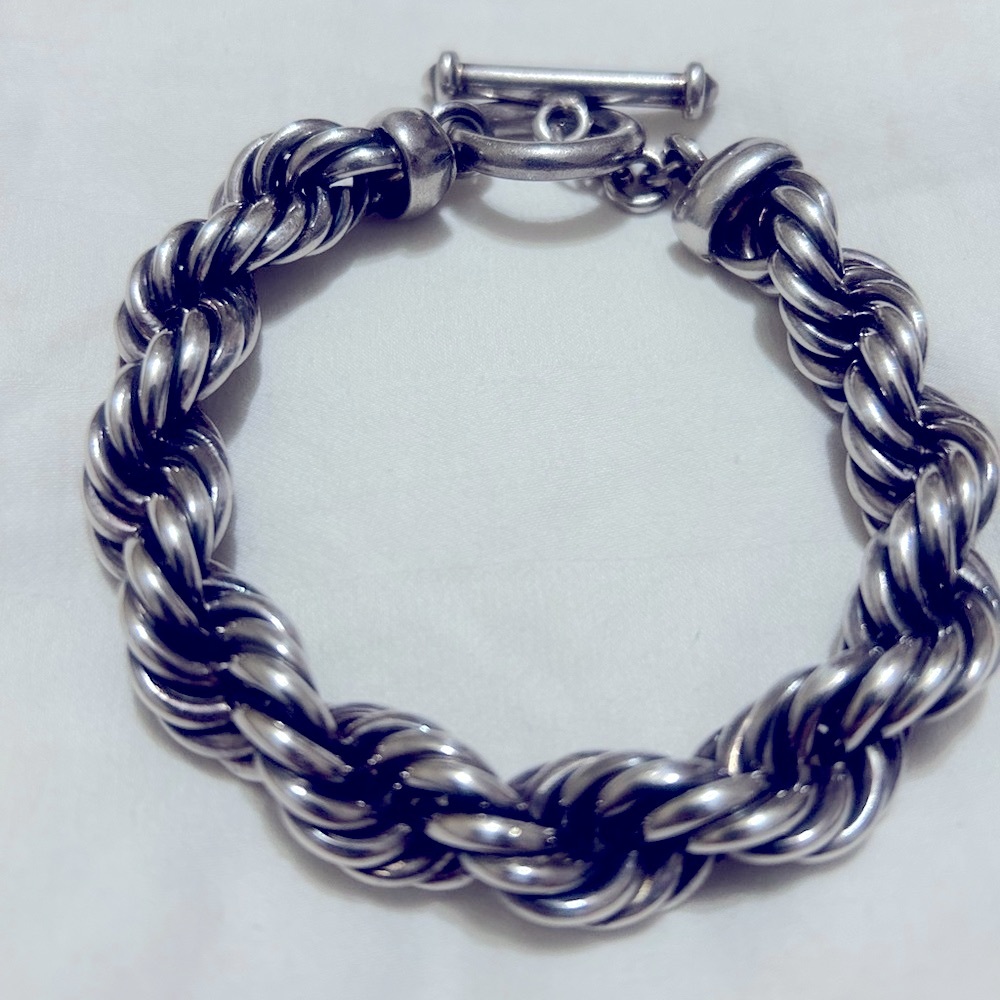 Rope Bracelet Heavy 925 Silver Hand Made 9inches